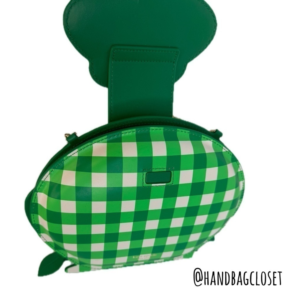 Kate Spade NY Green Gingham Hoppkins Frog Plaid Crossbody Bag NWT! - Picture 4 of 16